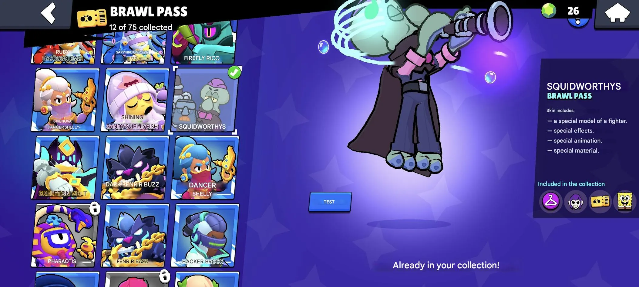 BS1904 80 Brawlers | 52407 Trophies | Squid Fortis 4 Hypercharges | 150+ Skins